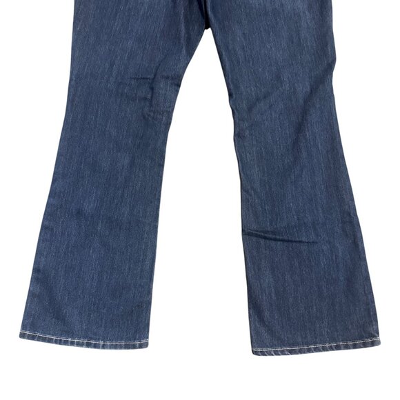 Maurices Womens 18w Long Bootcut Blue Jeans Dark Wash Thick Stitching Stretch - Picture 6 of 14